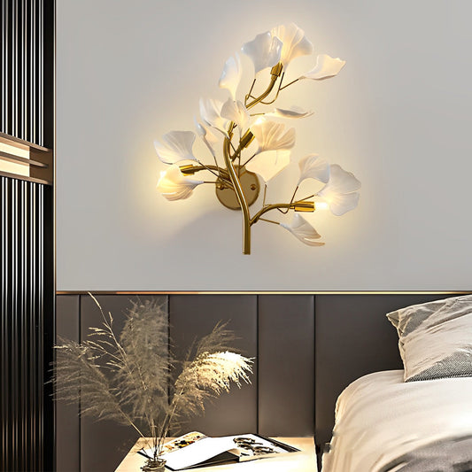 Ginkgo Biloba Leaves Branches 3 Step Dimming Gold Nordic Wall Lights Fixture - Lighting > Wall Lights > Wall sconces - DINIBLO 