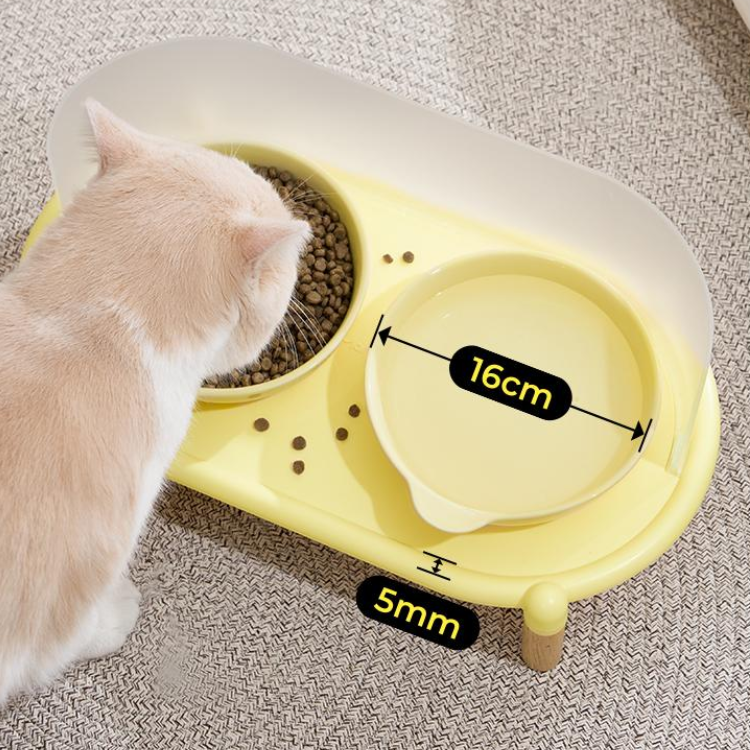 Elevated Anti-Splash Ceramic Cat Bowl Pet Dining Table Plate Water Bowl - Pet Bowls, Feeders & Waterers - DINIBLO 