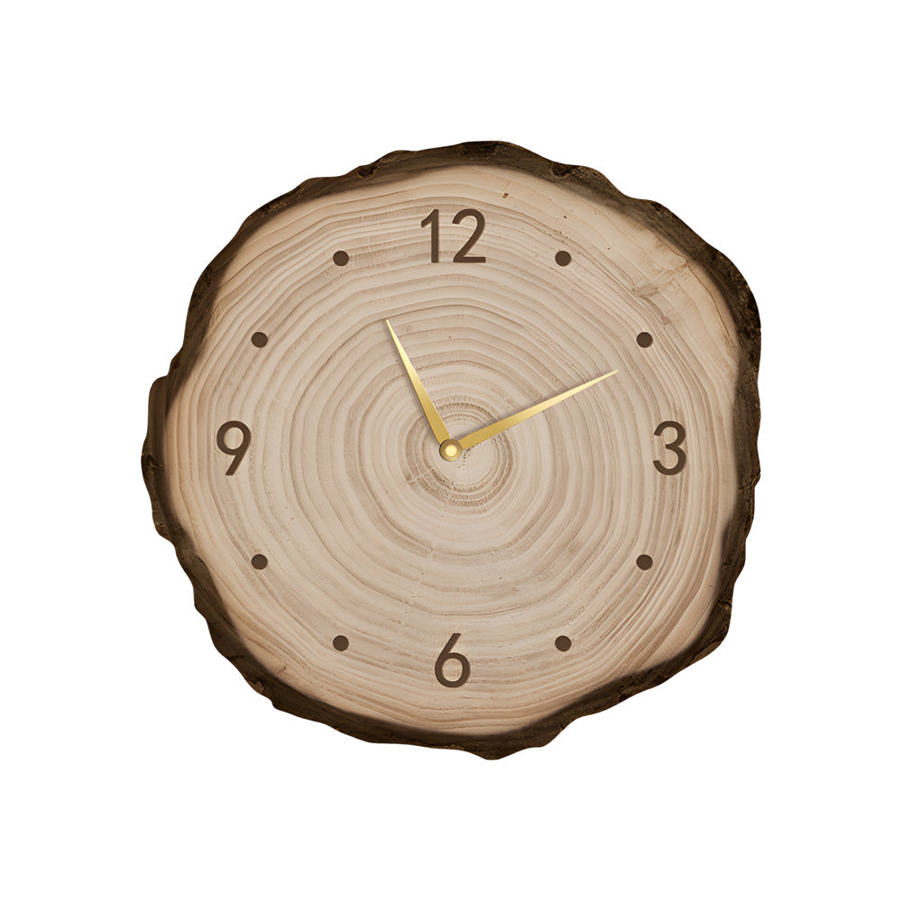 Rustic Round Wood Slice Clock with Remote Control and LED Lights - US Plug - Lighting > Wall Lights > Wall sconces - DINIBLO 