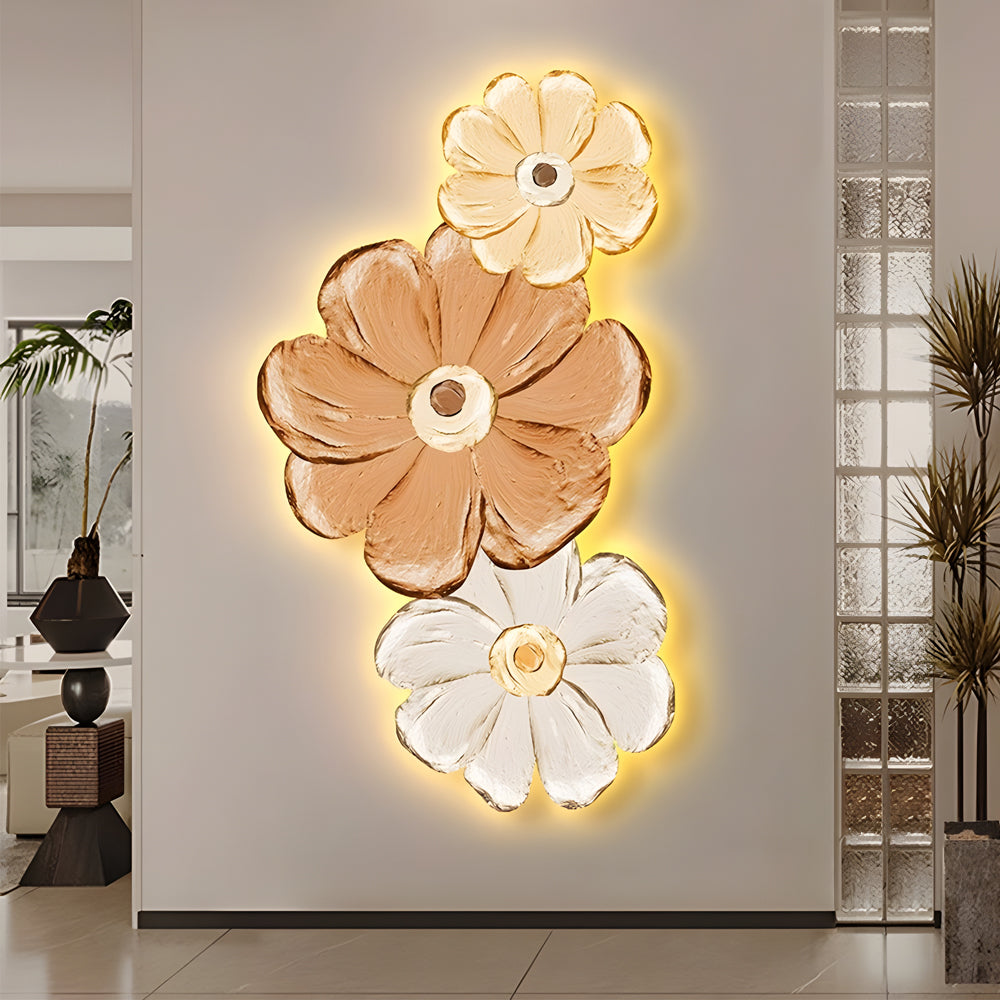 Ins Flowers Plant Luminous LED Lighting USB Decorative Painting Wall Decor - Lighting > Wall Lights > Wall sconces - DINIBLO 