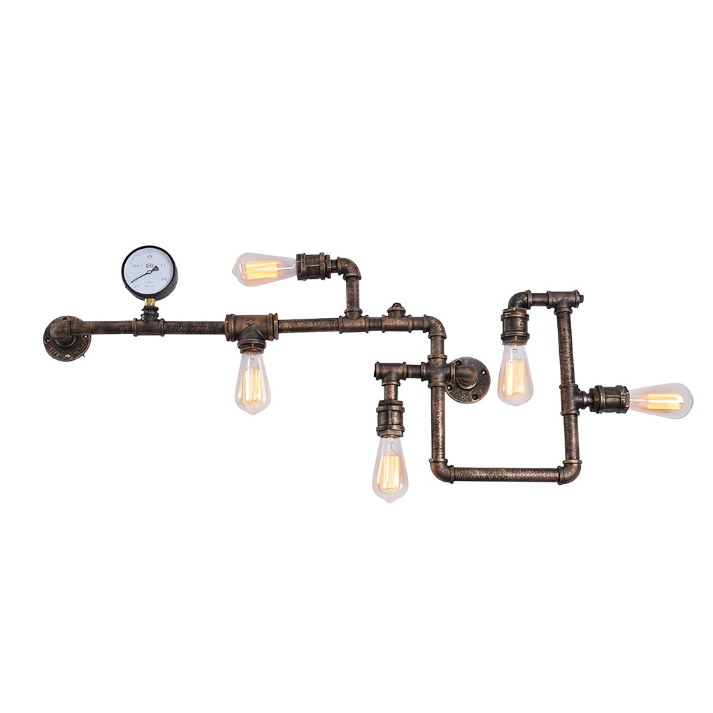 Vintage Iron Water Pipes Retro Creative Industrial Style Wall Light Fixture - Lighting > Wall Lights > Wall sconces - DINIBLO 