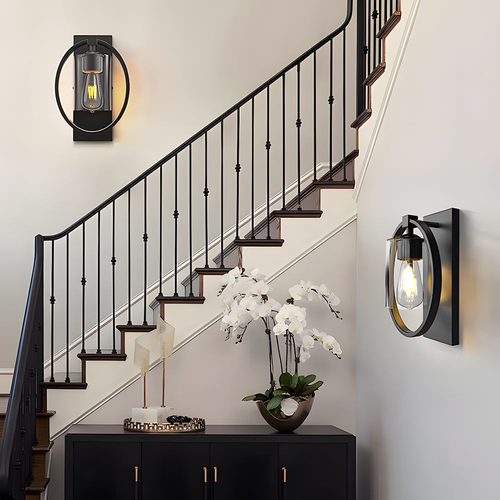 Black Industrial Tungsten Bulb Bathroom Sconces Lighting Wall Lights - Lighting > Wall Lights > Wall sconces - DINIBLO 