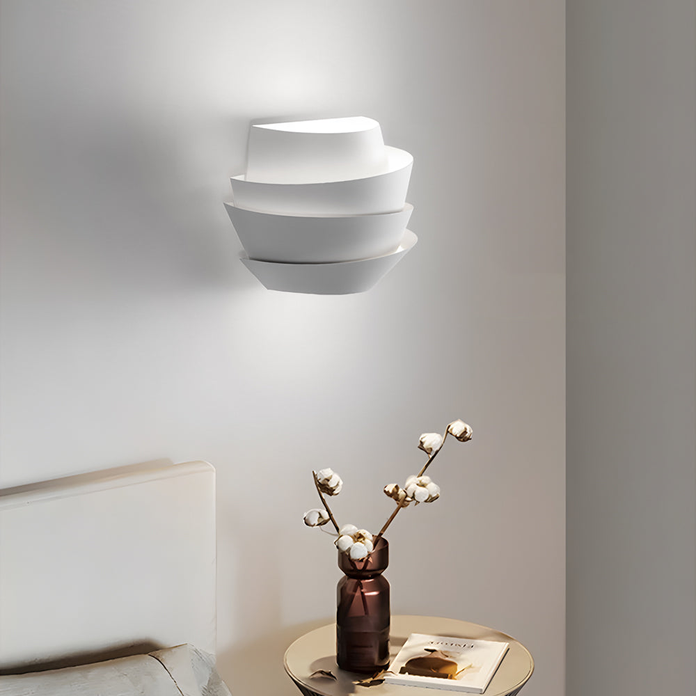 Minimalist Layers Half Cylinder Iron 2-Light Wall Sconce - White - Lighting > Wall Lights > Wall sconces - DINIBLO 