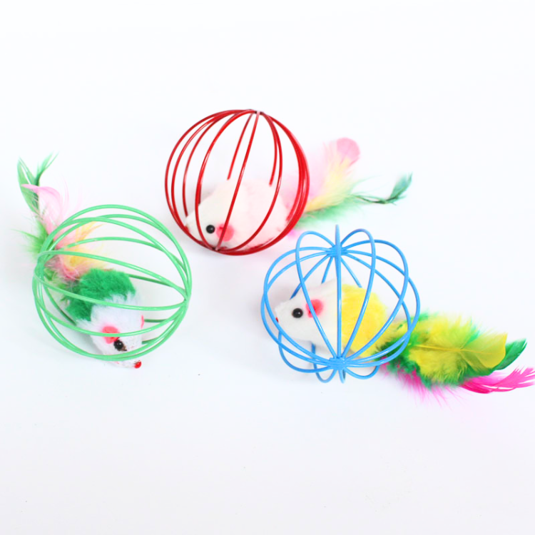 Cats Mouse Feather Ball Toys - Cat Toys - DINIBLO 