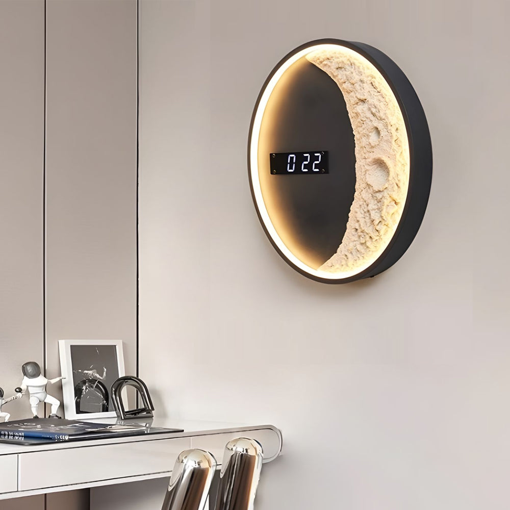 Moon LED Wall Light Wall Digital Clock Astronaut Decor 3 Color Wall Lamp - Lighting > Wall Lights > Wall sconces - DINIBLO 