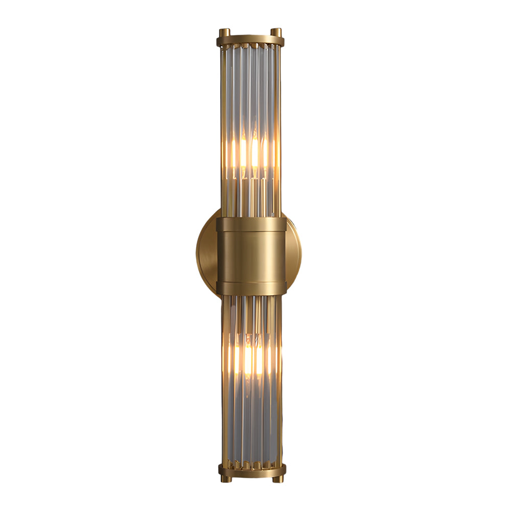 1/2-light Modern Chrome/Gold Wall Sconce with Cylinder Clear Glass Shade - Lighting > Wall Lights > Wall sconces - DINIBLO 