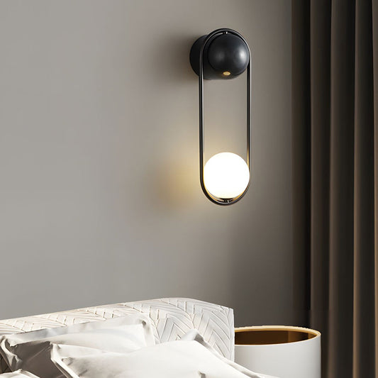 Mila Wall Sconce 1-light Glass Globe Wall Light - Gold/Black - Lighting > Wall Lights > Wall sconces - DINIBLO 