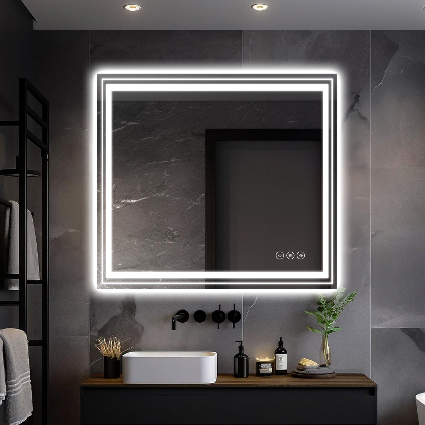 36 x 30 Inch LED Dimmable Memory Touch Bathroom Vanity Mirrors - Home Decor > Home Accessories > Bathroom Mirror - DINIBLO 