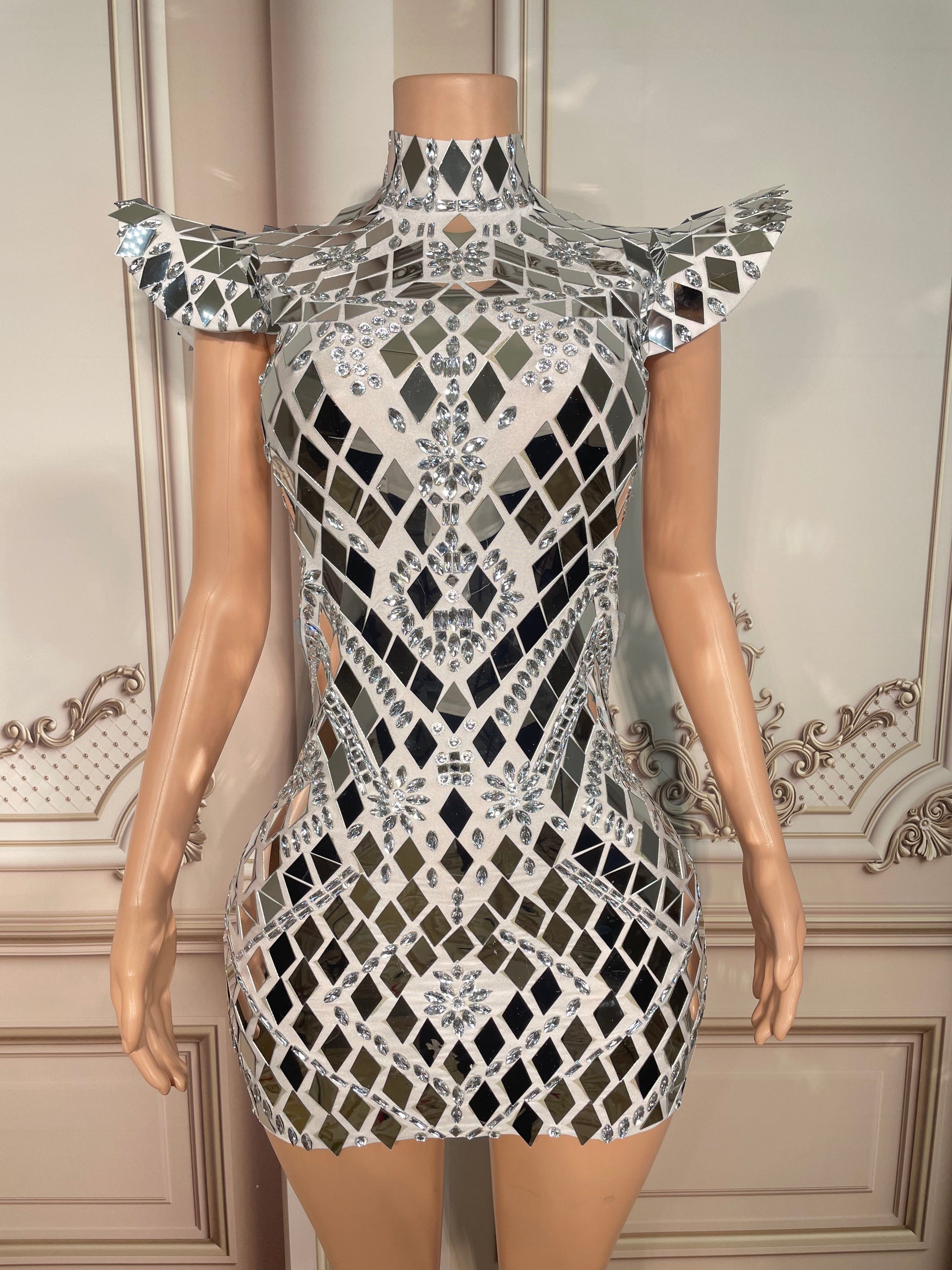 Shiny Mirror Beaded Dress - Ball Gowns - DINIBLO 