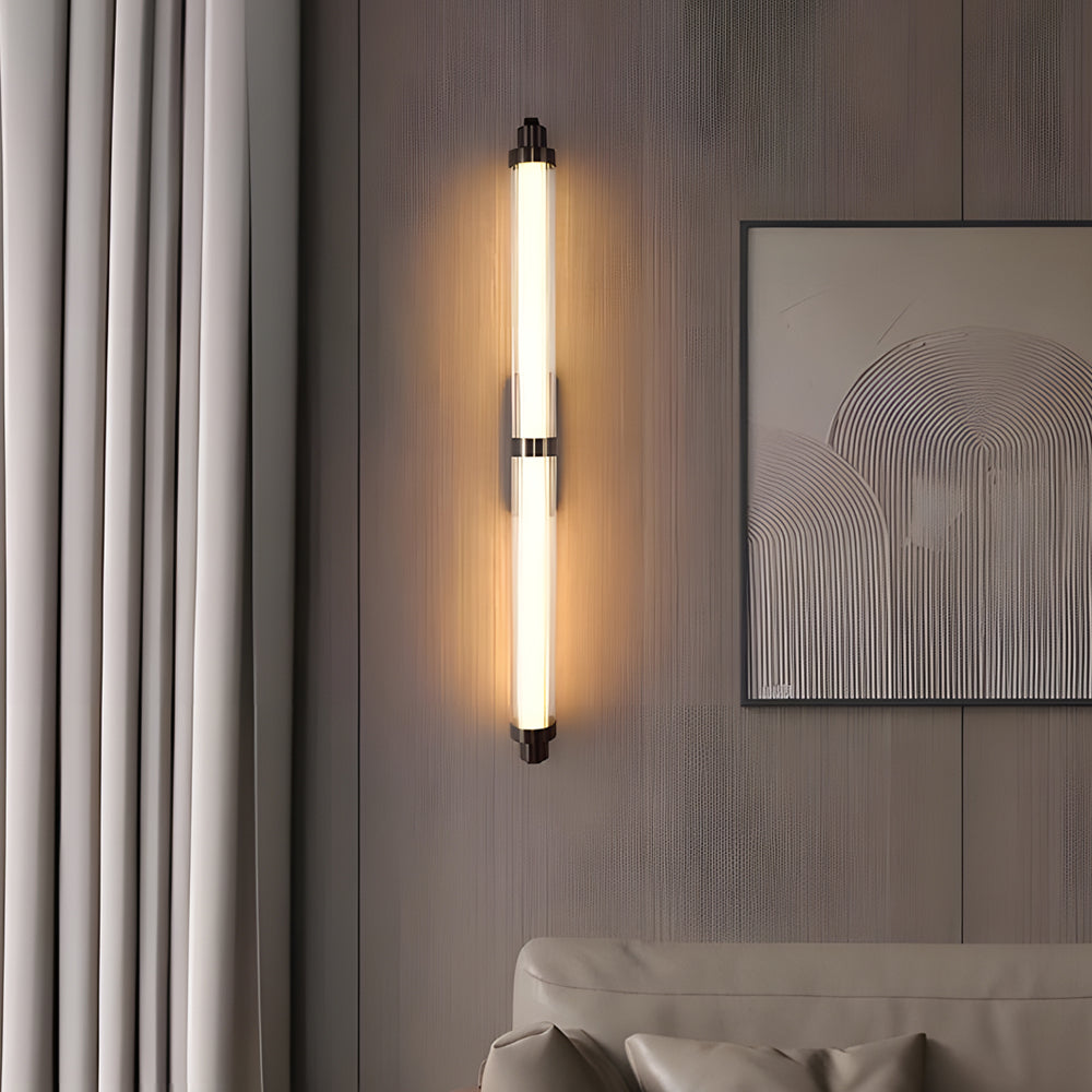 Modern Long Acrylic Tube LED Metallic Indoor Sconce Wall Lamp, 27.55''/35.43 - Lighting > Wall Lights > LED Wall Lights - DINIBLO 