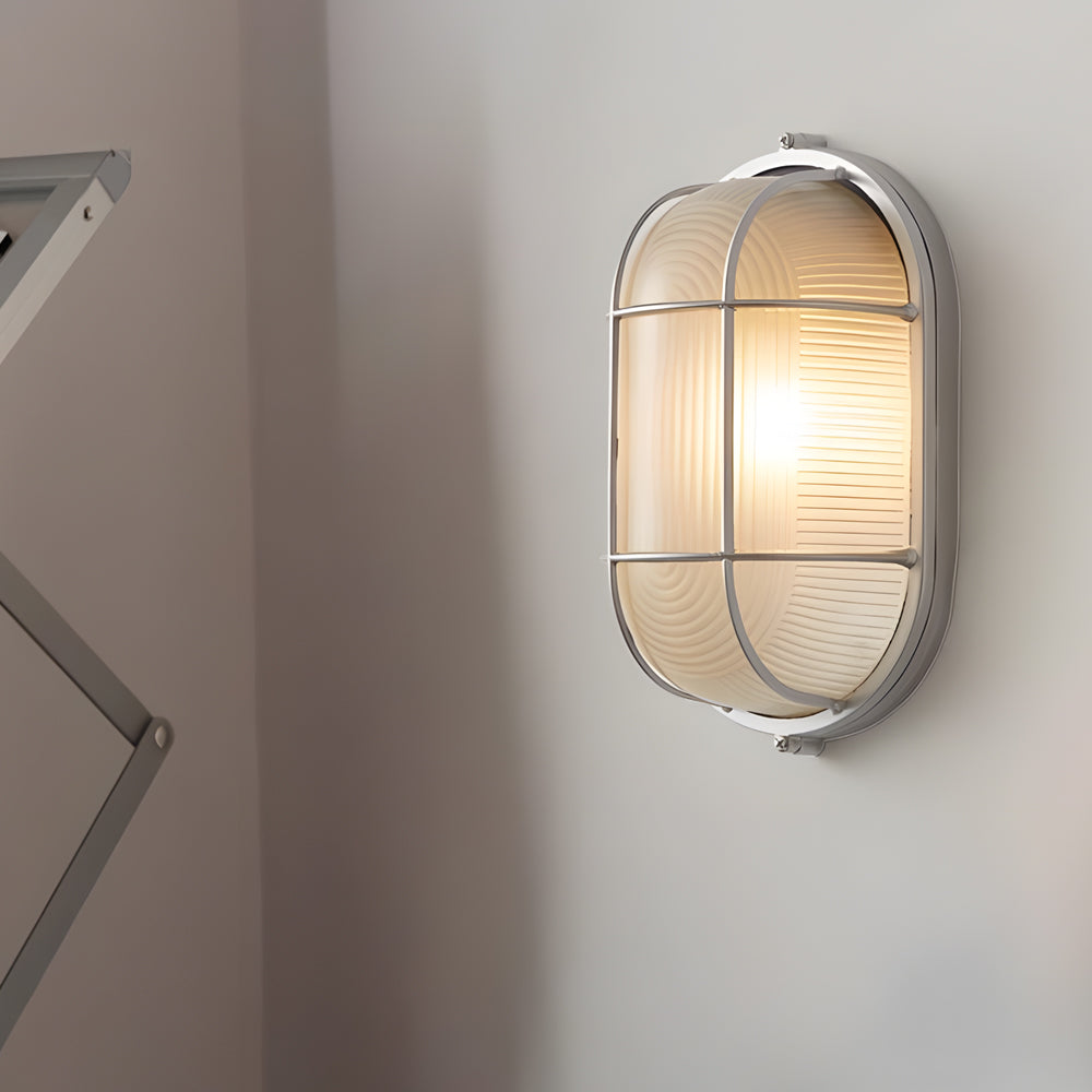 1-Light Retro Industrial Oval/Round Outdoor Wall Lights Wall Lamp - Lighting > Wall Lights > Wall sconces - DINIBLO 