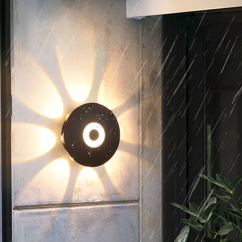 Round Waterproof LED Black Modern Wall Washer Light Wall Sconce Lighting - Lighting > Wall Lights > Wall sconces - DINIBLO 