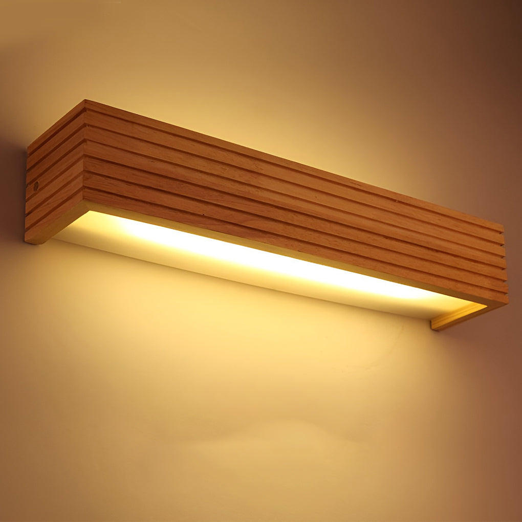 Wood Rectangular Waterproof LED Nordic Wall Sconce Lighting Mirror Light - Lighting > Wall Lights > LED Wall Lights - DINIBLO 