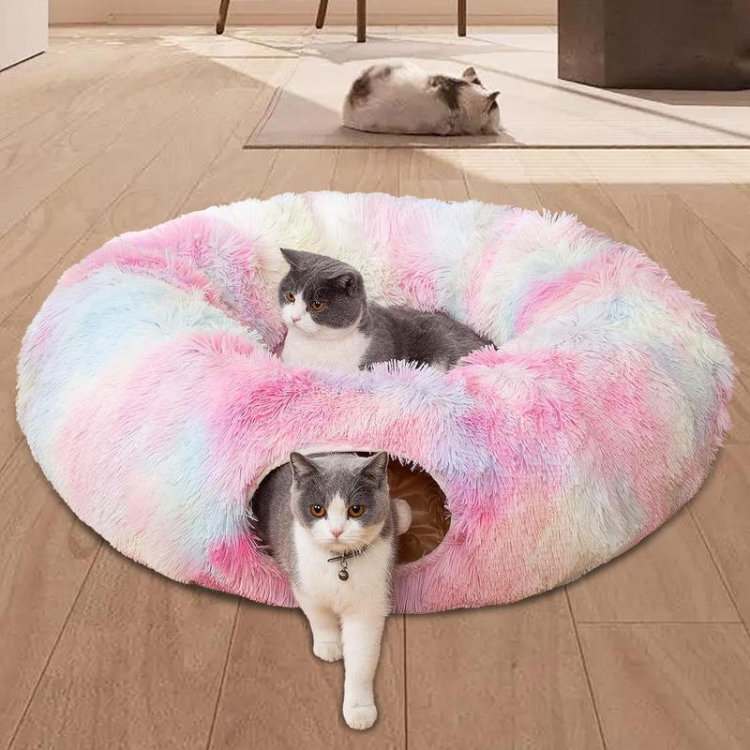 Cat Tunnel Bed Collapsible with Central Mat - Cat Beds - DINIBLO 