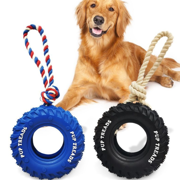 Dogs Chew Tug Of War Toys Tire Rope - Dog Toys - DINIBLO 