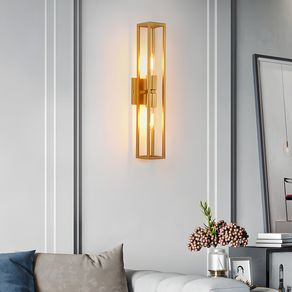 Simple Metal Frame Glass Shade American Style Wall Sconce Lighting - Lighting > Wall Lights > Wall sconces - DINIBLO 