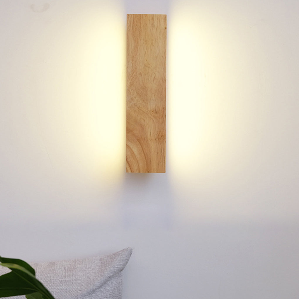 Rotatable Minimalist Rectangular Wood Led Wall Lamp Wall Lights Fixture - Lighting > Wall Lights > LED Wall Lights - DINIBLO 