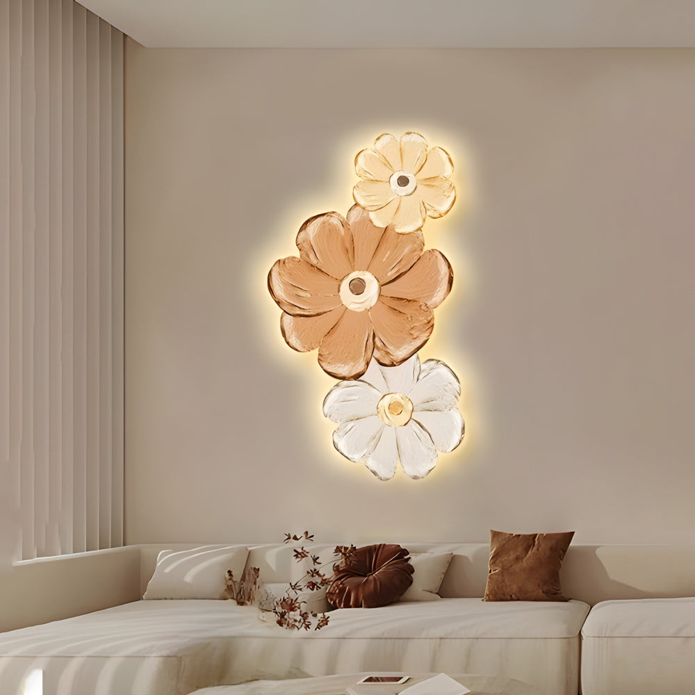 Ins Flowers Plant Luminous LED Lighting USB Decorative Painting Wall Decor - Lighting > Wall Lights > Wall sconces - DINIBLO 