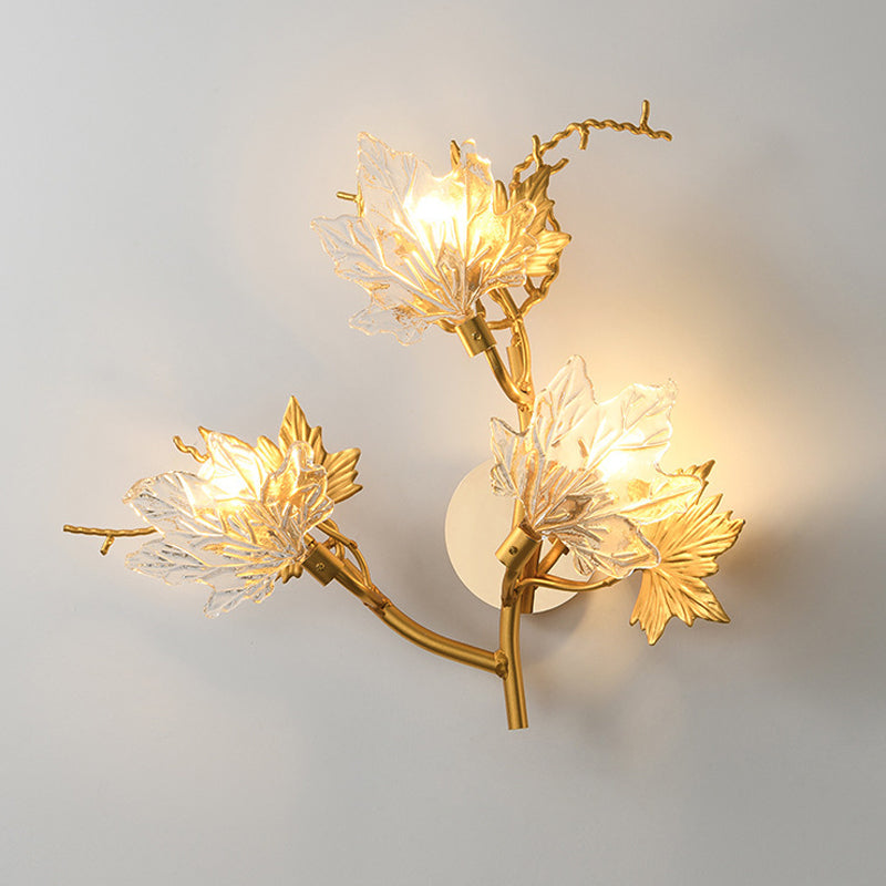 Maple Leaves Glass Three Step Dimming Artistic Luxury Postmodern Wall Lamp - Lighting > Wall Lights > Wall sconces - DINIBLO 