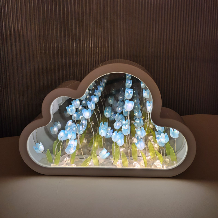 Cloud Tulip Night Light DIY Mirror - Night Lights & Ambient Lighting - DINIBLO 