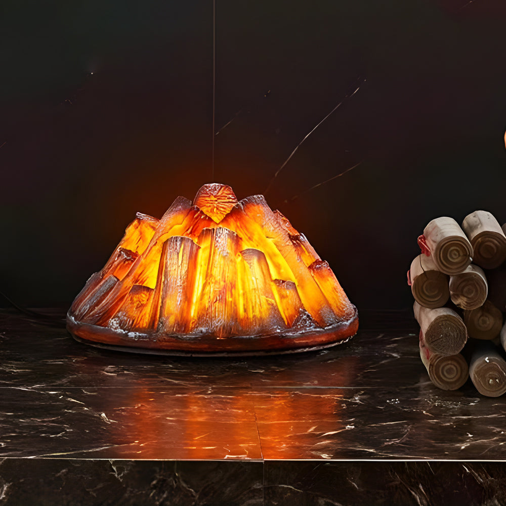 Decorative Resin Firewood Charcoal Pile Simulated Fireplace Flame Lamp - Lighting > Wall Lights > Electric Fireplace Lights - DINIBLO 