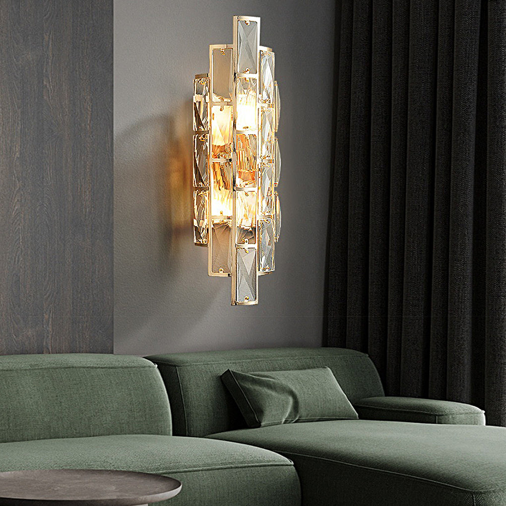 Round Rectangular Luxury Crystal Three Step Dimming Modern Wall Lamp - Lighting > Wall Lights > Wall sconces - DINIBLO 