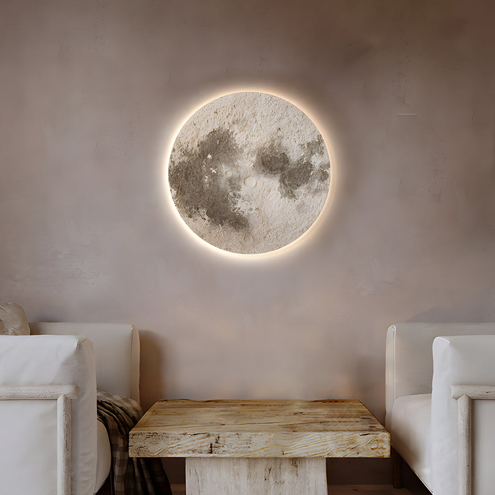 Round Moon 3D Sandstone Painting USB Voice Control Decorative Painting - Lighting > Wall Lights > Wall sconces - DINIBLO 