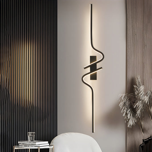 Minimalist Long Wave Aluminum Black Decorative LED Wall Lamp - Lighting > Wall Lights > LED Wall Lights - DINIBLO 