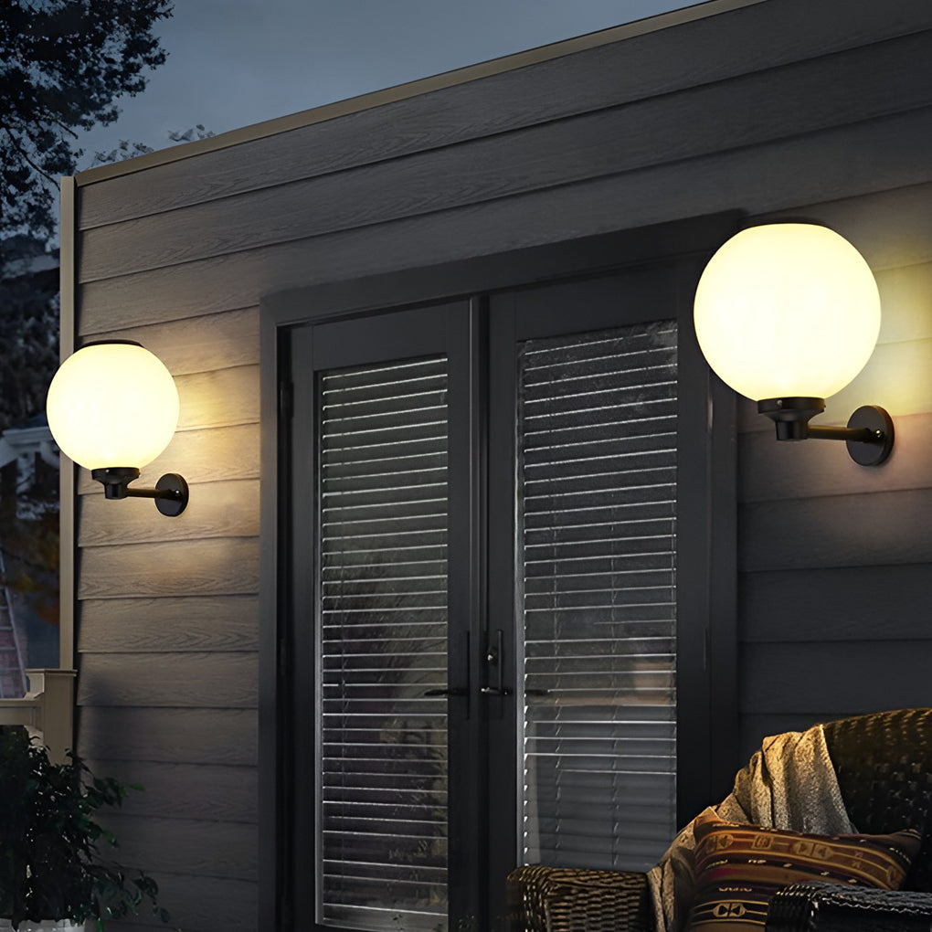 Round Three Step Dimming LED Modern Solar Wall Lights Outdoor Wall Lamp - Lighting > Outdoor Lighting > Outdoor Wall Lighting - DINIBLO 