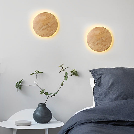 Round Oval Creative LED Wood Nordic Bedside Wall Lamp Wall Sconce Lighting - Lighting > Wall Lights > Wall sconces - DINIBLO 