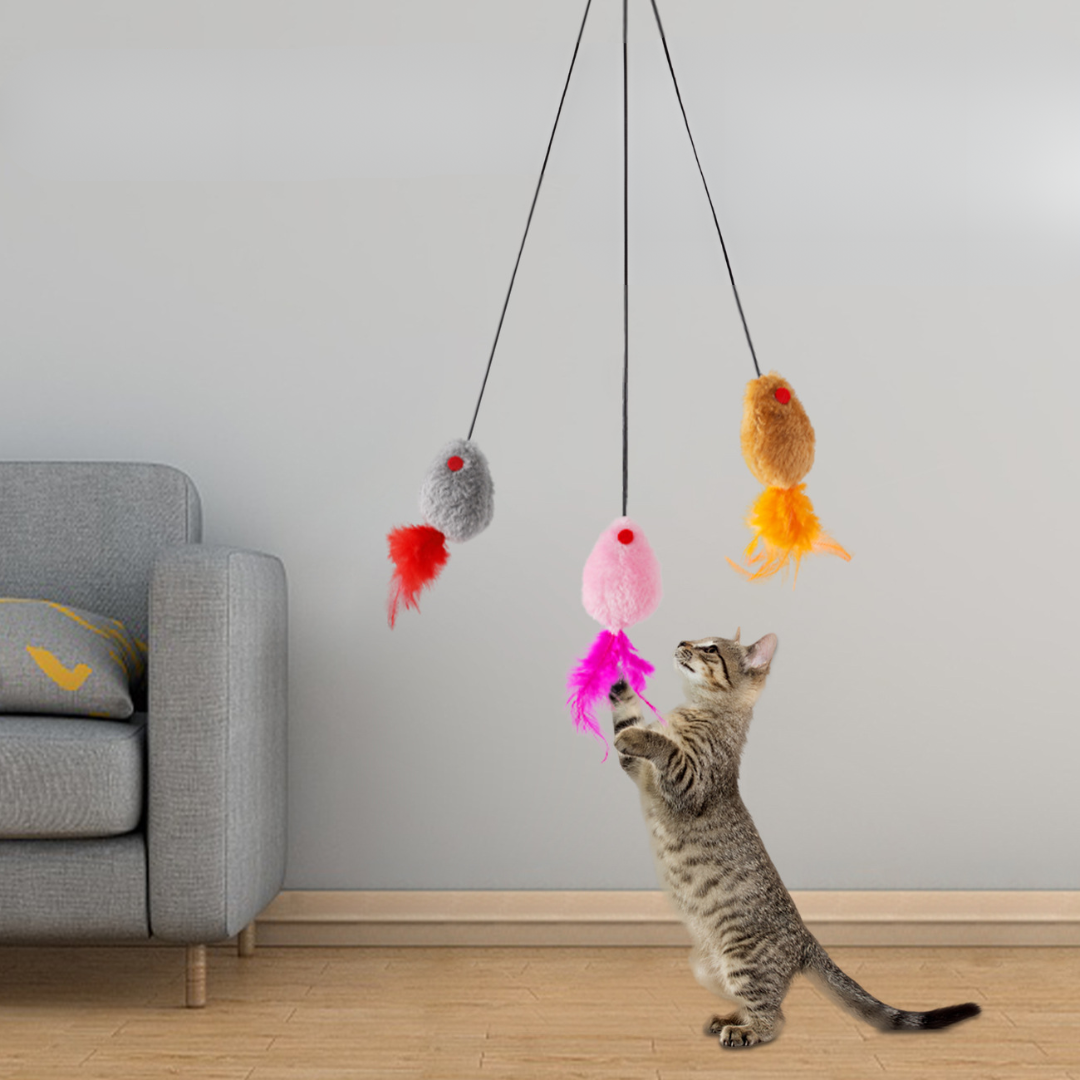 Hanging Cat Mouse Teaser Toys - Cat Toys - DINIBLO 