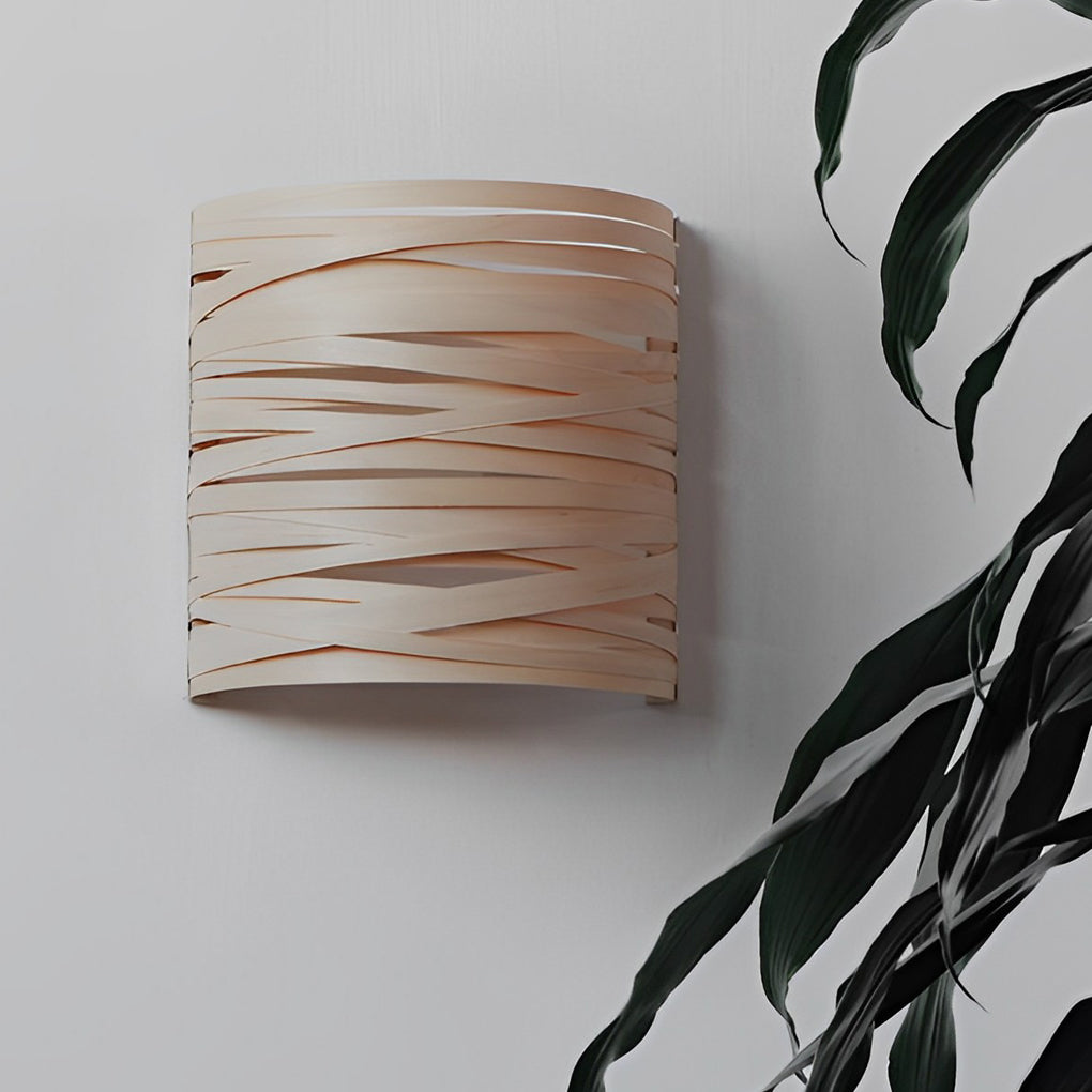 Semi-cylindrical Handmade Wood Decorative Modern Wall Lamp Atmosphere Light - Lighting > Wall Lights > Wall sconces - DINIBLO 