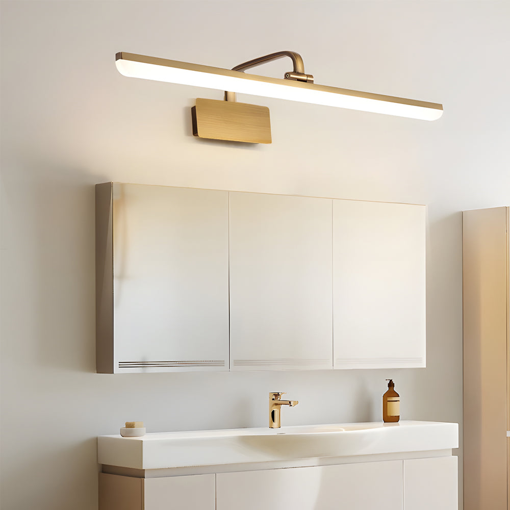 1-Light Adjustable Linear LED Vanity Light with Brass Finish - Lighting > Wall Lights > Bathroom Vanity Lighting - DINIBLO 