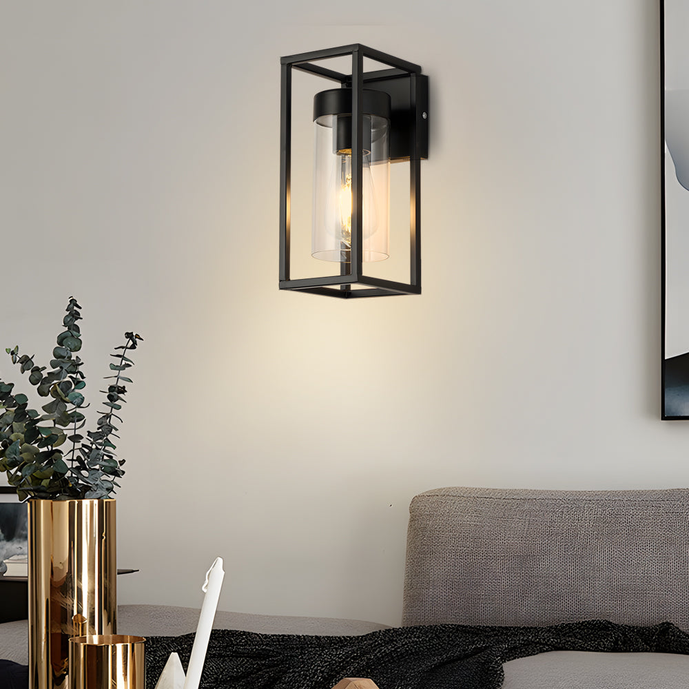 Black Iron Frame Retro Glass Cover Industrial Wall Sconces Lighting - Lighting > Wall Lights > Wall sconces - DINIBLO 