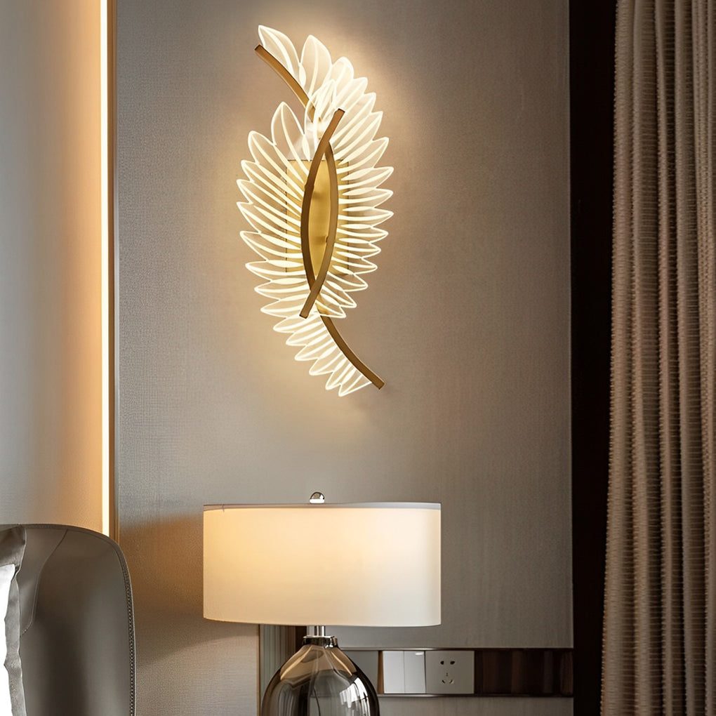 Acrylic Leaves Feathers LED Three Step Dimming Postmodern Wall Lamp - Lighting > Wall Lights > Wall sconces - DINIBLO 