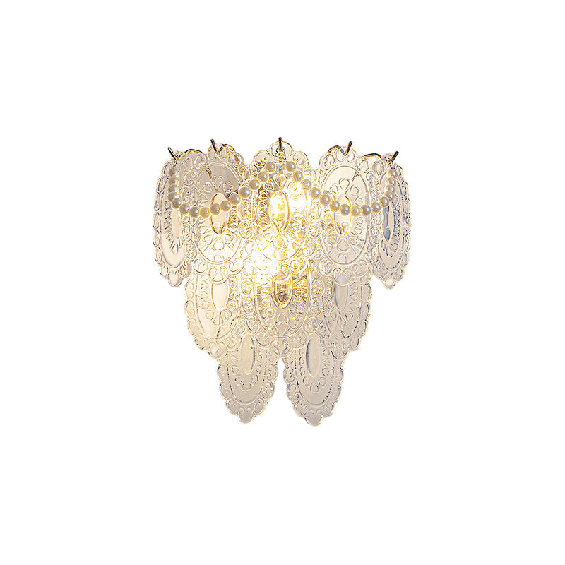 Glass Leaves Feathers Luxury Three Step Dimming French Style Wall Lamp - Lighting > Wall Lights > Wall sconces - DINIBLO 