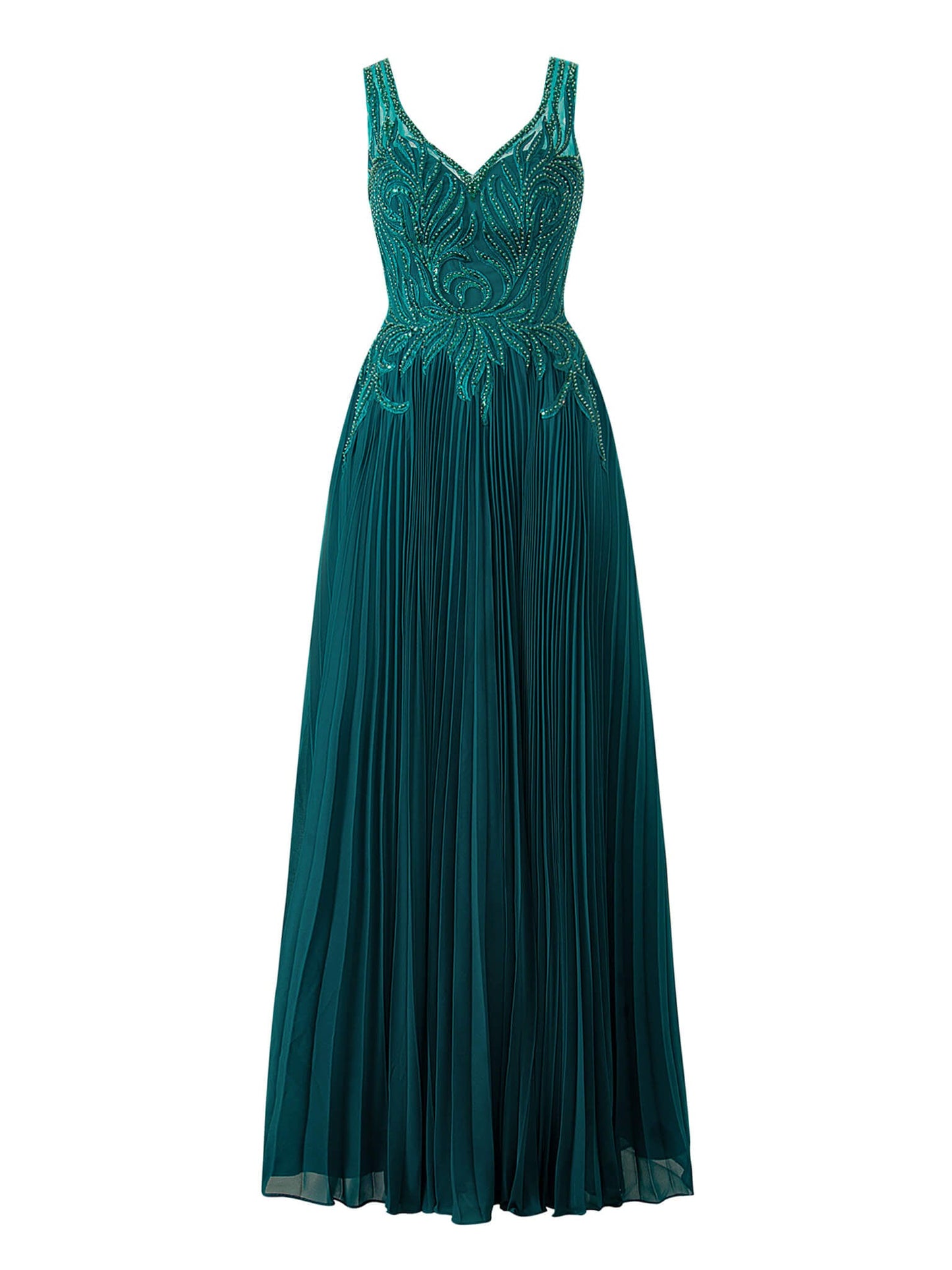 Abigail Dark Green | A-line V-neck Chiffon Prom Dress - Prom Dresses - DINIBLO 