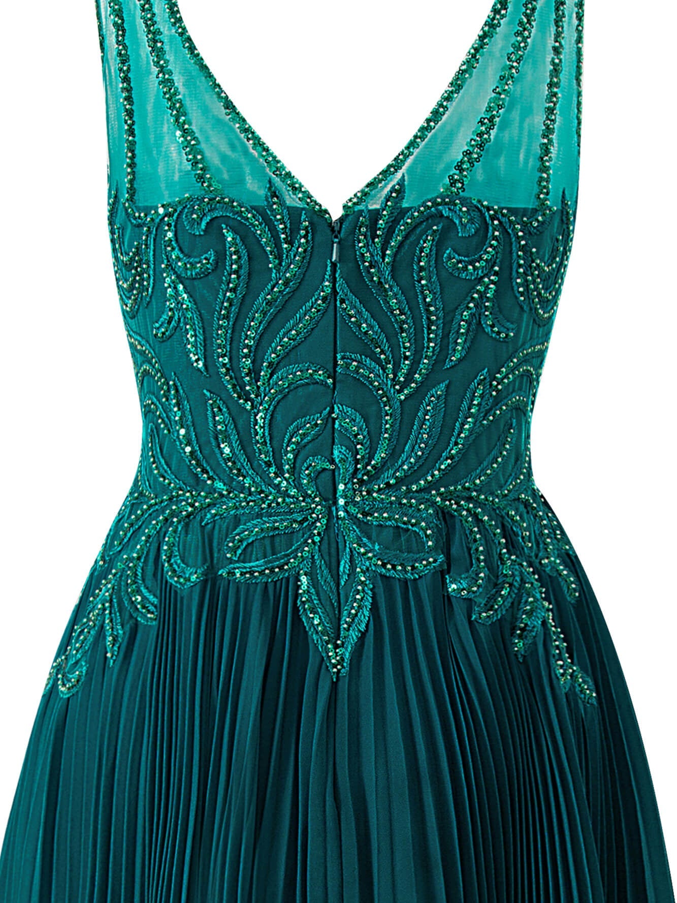 Abigail Dark Green | A-line V-neck Chiffon Prom Dress - Prom Dresses - DINIBLO 