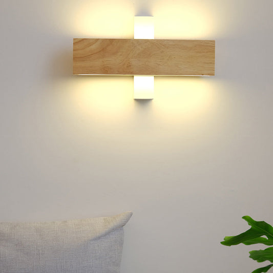 Rotatable Minimalist Rectangular Wood Led Wall Lamp Wall Lights Fixture - Lighting > Wall Lights > LED Wall Lights - DINIBLO 