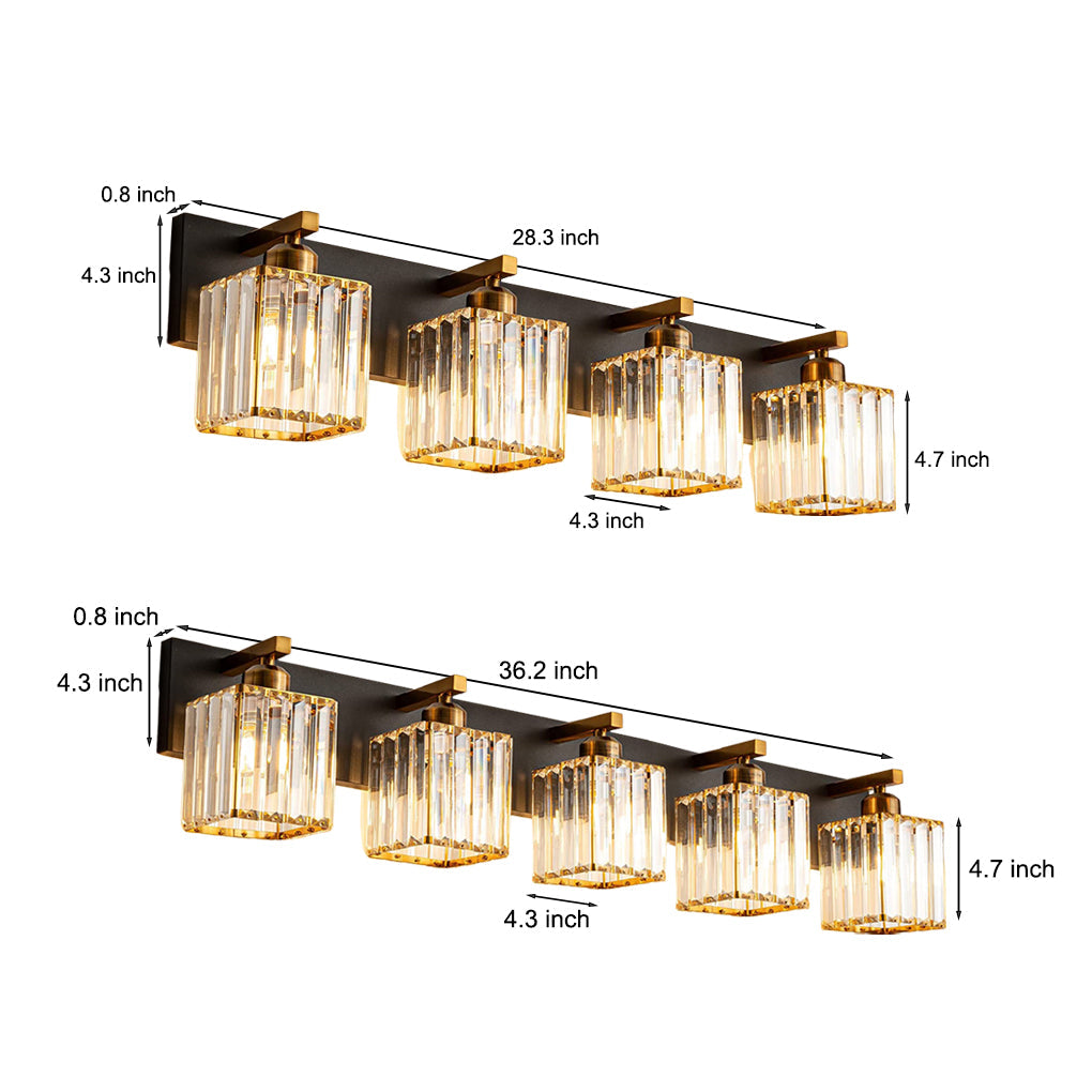 4/5 Square Crystal Luxury Electroplated Metal American Style Wall Lamp - Lighting > Wall Lights > Wall sconces - DINIBLO 