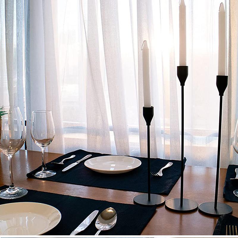 Black Candle Holders Taper Candlestick Holder Set of 3 - Home Decor > Candle holders & Lanterns > Candles & Candle holders - DINIBLO 