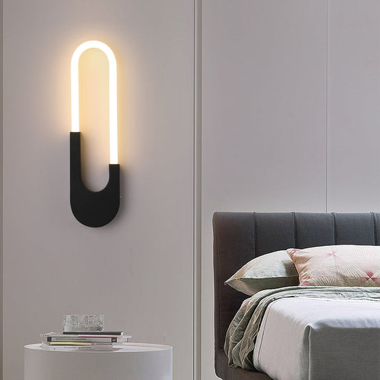 Modern Indoor Oval LED Wall Sconces - 16'' H, Gold/Black - Lighting > Wall Lights > Wall sconces - DINIBLO 