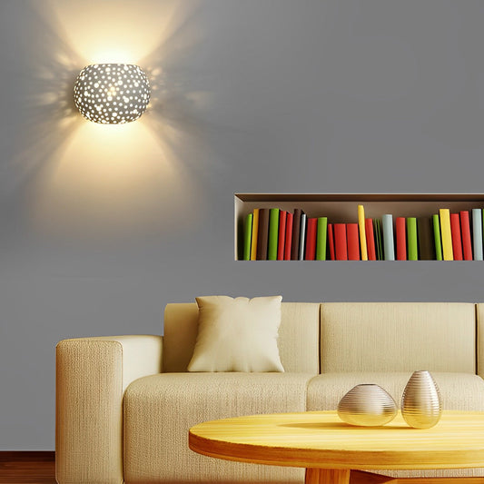 Round Creative Hollow LED up and down Lighting White Nordic Wall Lamp - Lighting > Wall Lights > Wall sconces - DINIBLO 