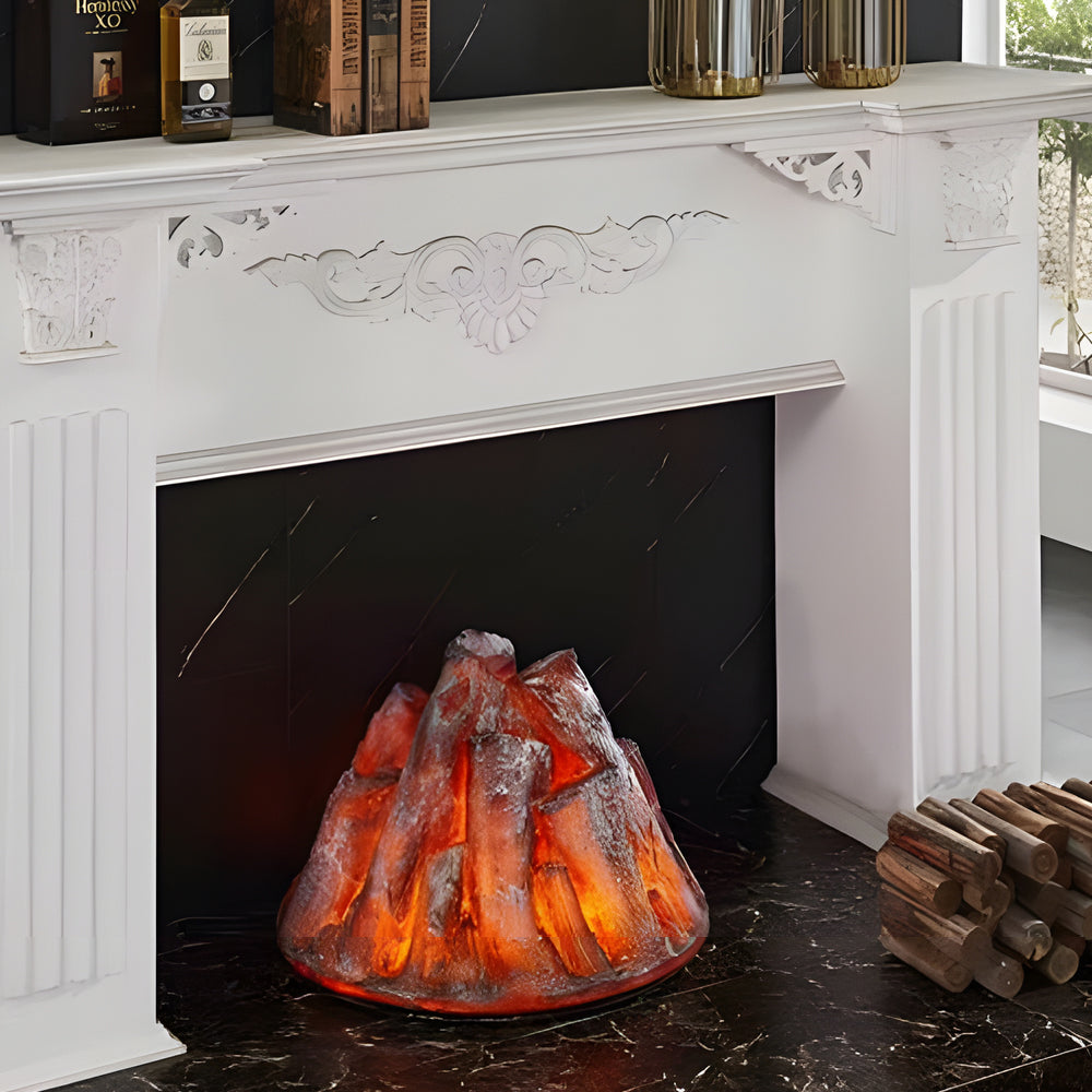 Decorative Resin Firewood Charcoal Pile Simulated Fireplace Flame Lamp - Lighting > Wall Lights > Electric Fireplace Lights - DINIBLO 