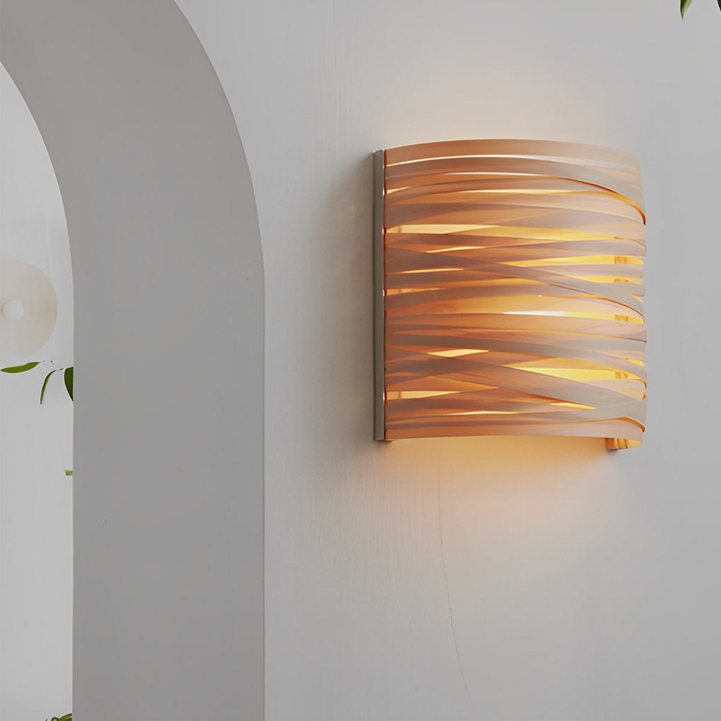 Semi-cylindrical Handmade Wood Decorative Modern Wall Lamp Atmosphere Light - Lighting > Wall Lights > Wall sconces - DINIBLO 