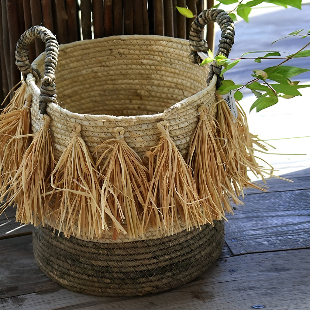 Decorative Storage Bins Wicker Woven Plant Pot - Organization > Storage Containers > Storage Baskets & Bins & Boxes - DINIBLO 