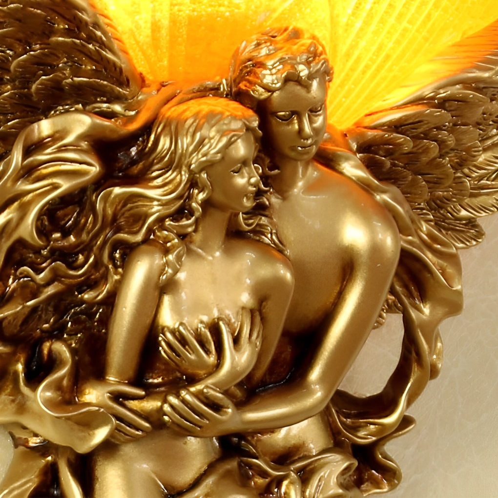 Retro Resin 3D Shy Angel Art Sculpture Glass European Style Wall Lamp - Lighting > Wall Lights > Wall sconces - DINIBLO 