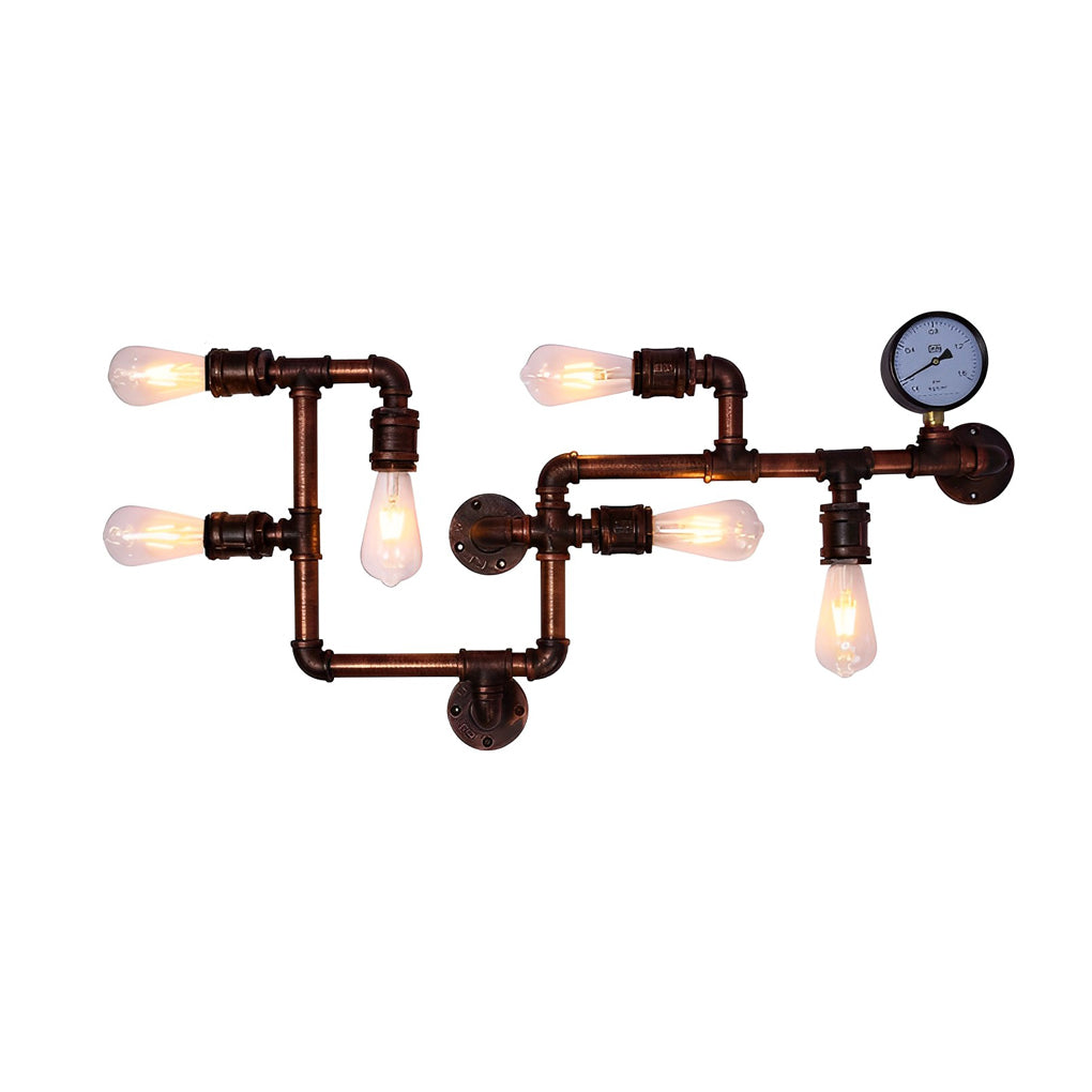 Vintage Iron Water Pipes Retro Creative Industrial Style Wall Light Fixture - Lighting > Wall Lights > Wall sconces - DINIBLO 