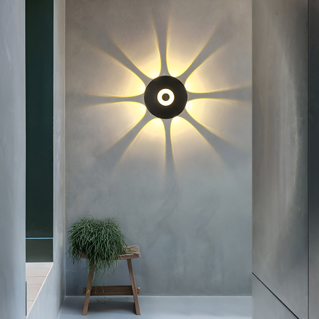 Round Waterproof LED Black Modern Wall Washer Light Wall Sconce Lighting - Lighting > Wall Lights > Wall sconces - DINIBLO 