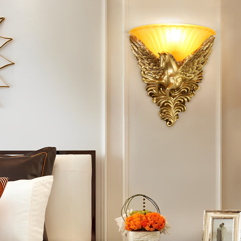 Creative Resin Horse Head Luxury European-Style Decorative Sconces Lighting - Lighting > Wall Lights > Wall sconces - DINIBLO 